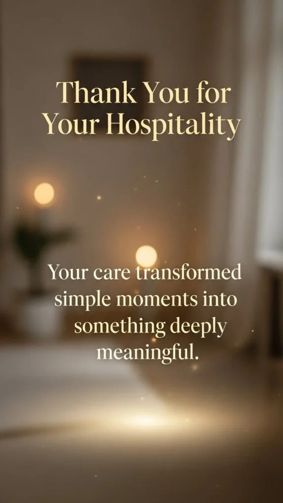 Beautiful thank you note for hospitality