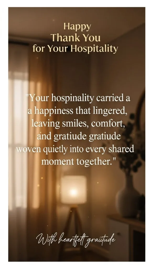 Happy Thank you note for hospitality quotes