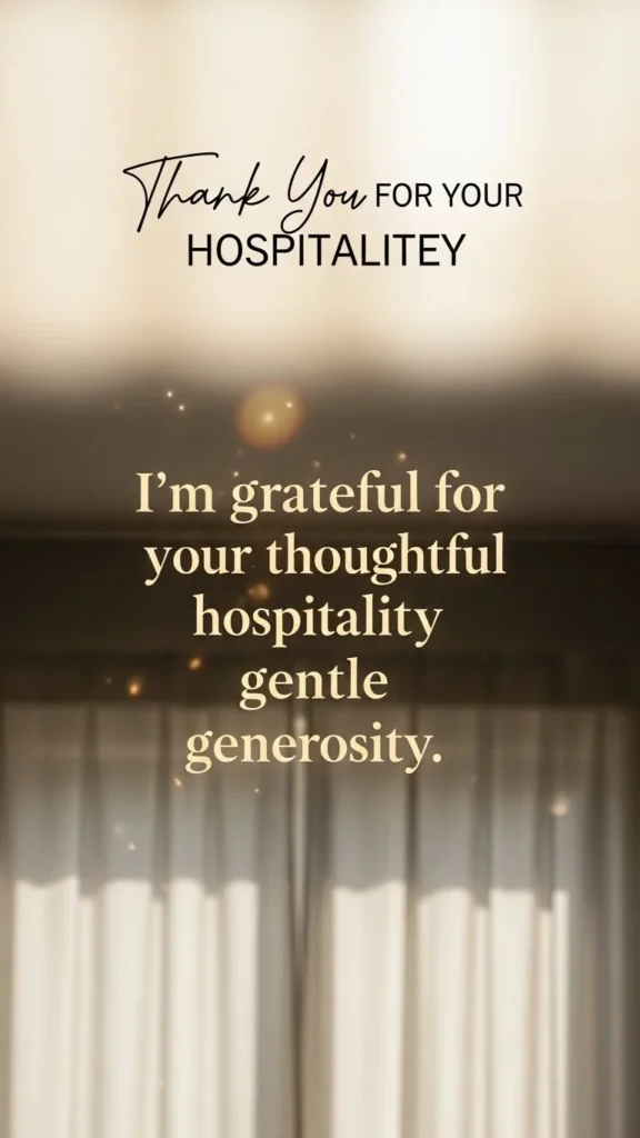 short thank you note for hospitality