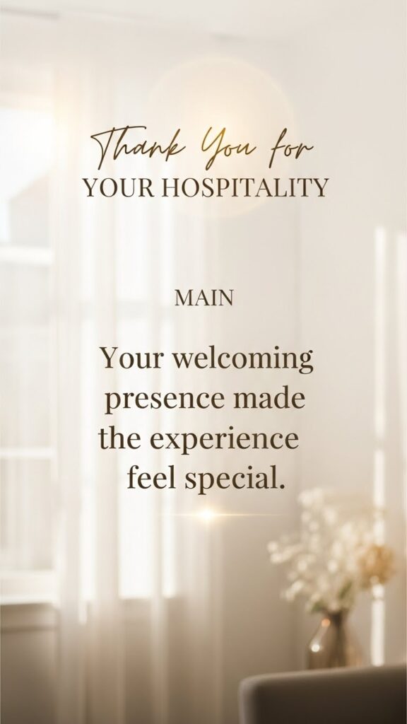 simple thank you note for hospitality
