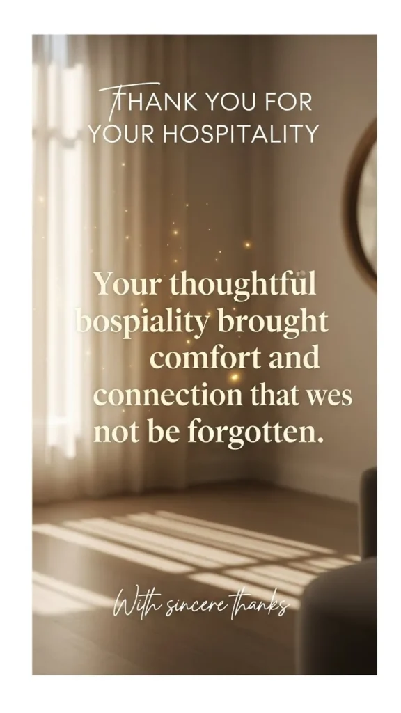 thank you message for hospitality