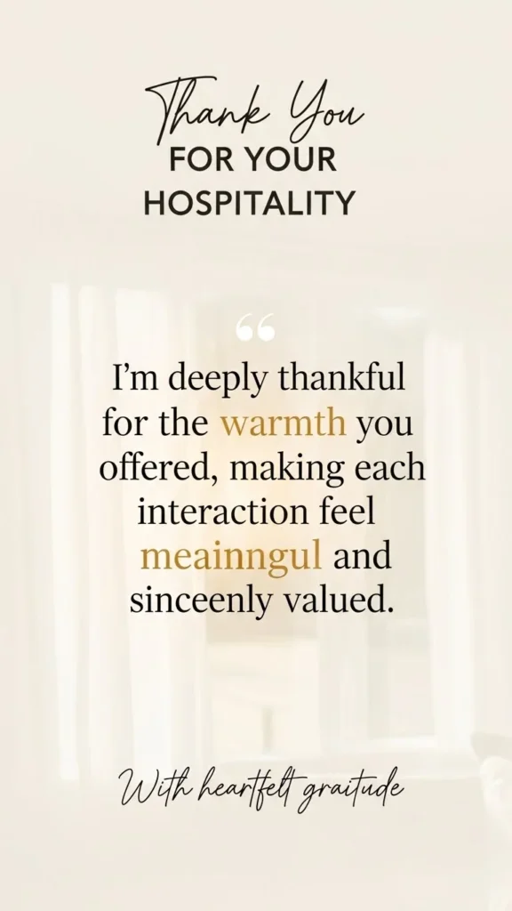 thank you note for hospitality quotes